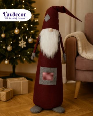 🎅 Najroztomilejší spoločník vianočnej atmosféry Tento 95 cm vysoký textilný škriatok dokáže oživiť každý kút domova. Hebká...